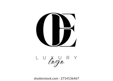 OE Serif Letter Monogramm Typografie Logo für elegante Premium-Branding-Identität