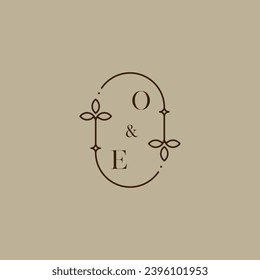OE wedding initial logo in high quality professional design that will print well across any print media