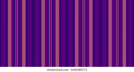 Oebsite vector pattern seamless, party texture vertical stripe. Bfrican textile lines background fabric in purple and indigo colors palette.