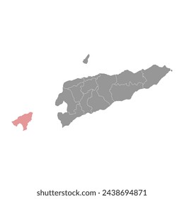 Oecusse map, división administrativa de Timor Oriental. Ilustración vectorial.