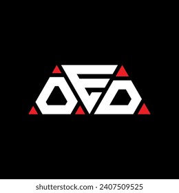 OED triangle letter logo design with triangle shape. OED triangle logo design monogram. OED triangle vector logo template with red color. OED triangular logo Simple, Elegant, and Luxurious design.