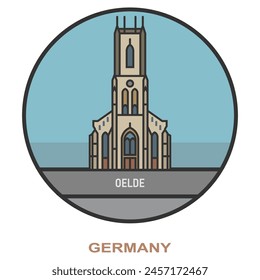 Oelde. Cities and towns in Germany. Flat landmark