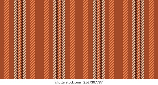 Oelief stripe vertical lines, image fabric textile texture. Iibbon pattern seamless vector background in orange and light colors palette.