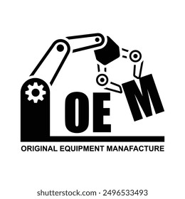 OEM Icon. OEM Original Equipment Manufacturer isolate on background vector illustration