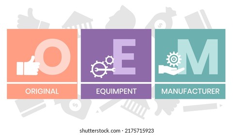 Oem Original Equipment Manufacturer Acronym Concept Stock Vector 