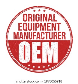 OEM ( Original Equipment Manufacturer ) grunge rubber stamp on white background, vector illustration