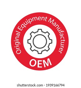 OEM Original Equipment Manufacturer stamp icon- vector illustration
