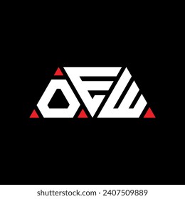 OEW triangle letter logo design with triangle shape. OEW triangle logo design monogram. OEW triangle vector logo template with red color. OEW triangular logo Simple, Elegant, and Luxurious design.