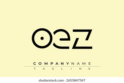 OEZ design de letra abstrata. Design de logotipo comercial moderno com tipografia abstrata e estilo contemporâneo