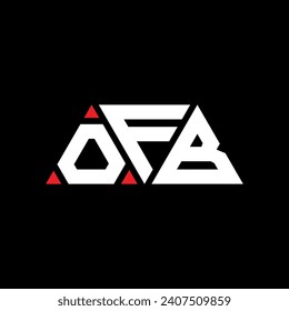 Diseño del logotipo de la letra triangular OFB con forma triangular. Monograma de diseño del logotipo del triángulo OFB. Plantilla de logotipo vectorial de triángulo OFB con color rojo. Logo triangular OFB Diseño sencillo, elegante y lujoso.