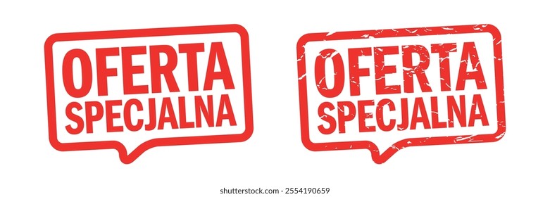 Oferta specjalna on red rubber stamp