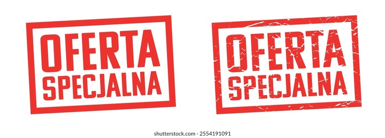 Oferta specjalna on red rubber stamp