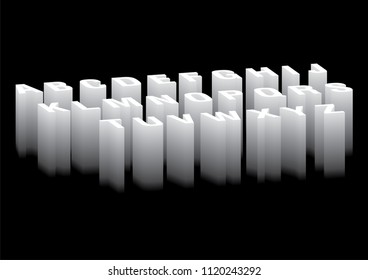 OFF AXIS 3 DIMENSIONAL/3D TYPOGRAPHY DESIGN VECTOR