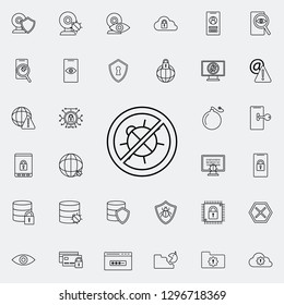 off bug icon. Virus Antivirus icons universal set for web and mobile