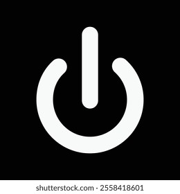 Off button line icon. Off Toggle Switch Buttons Modern Devices User Interface Mockup or Template - black Background.  