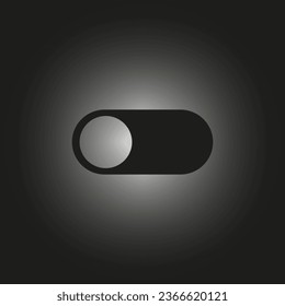 Off button on dark background with long shadow. Vector illustration. EPS 10.