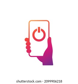 off button on phone screen, vector icon