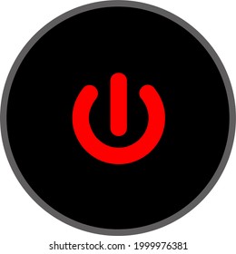 off button on button ren icon with black background