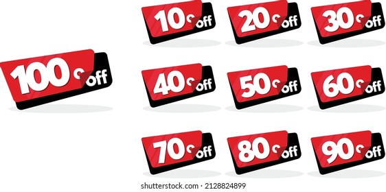 Off Discount Labels tags numbers