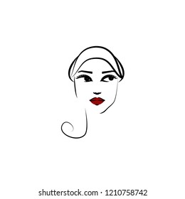 Off face hat, girl icon. Element of beautiful girl in a hat icon for mobile concept and web apps. Thin lin Off face hat, girl icon can be used for web and mobile