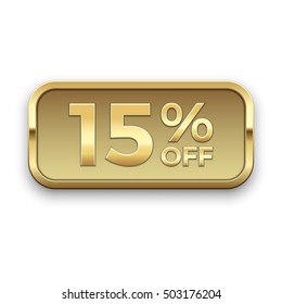 % off golden badge, vector.