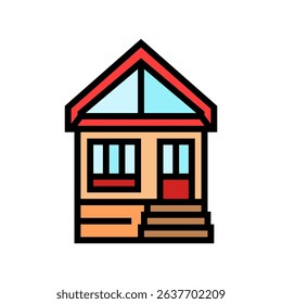 off grid cabin wooden color icon vector. off grid cabin wooden sign. isolated symbol illustration