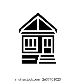 off grid cabin wooden glyph icon vector. off grid cabin wooden sign. isolated symbol illustration