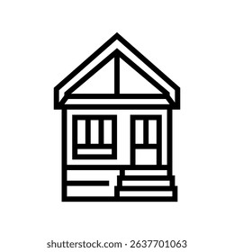 off grid cabin wooden line icon vector. off grid cabin wooden sign. isolated contour symbol black illustration