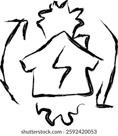 off The grid icon in Doodle style