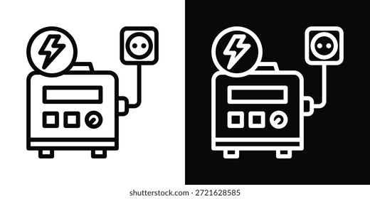 Off Grid Icon White And Black Background Style