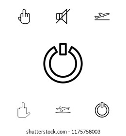 Off icon. collection of 7 off outline icons such as middle finger. editable off icons for web and mobile.