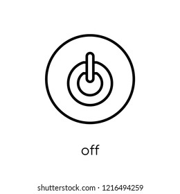 off icon. Trendy modern flat linear vector off icon on white background from thin line collection, outline vector illustration