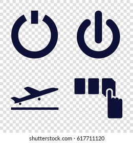 Off icons set. set of 4 off filled icons such as 