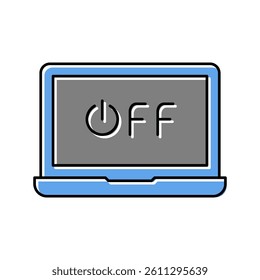 off laptop color icon vector. off laptop sign. isolated symbol illustration