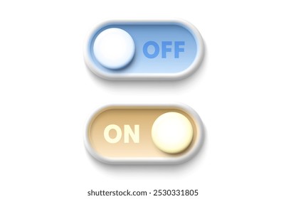 Off on button, day and night mode theme. Vector illustration 