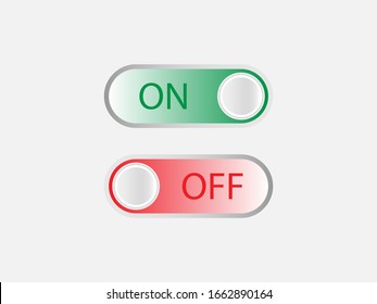 On Off Toggle Switch Buttons Lettering Stock Vector (Royalty Free ...