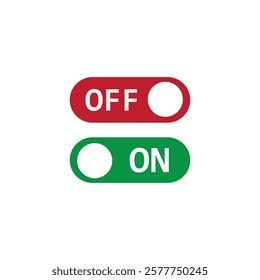 Off, on, toggle icon, button. vector flat simple illustration for web and app..eps