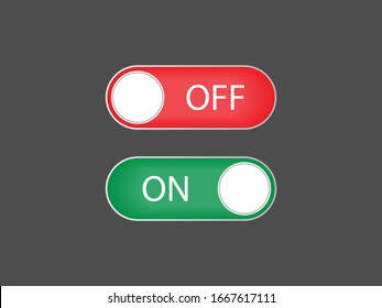 Off, on, toggle icon. Vector illustration, flat design.