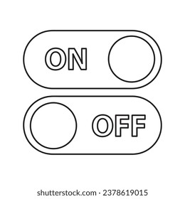 Off, on, toggle icon. Vector liner flat ilustration on white background..eps