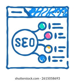 off page seo doodle icon sketch vector. off page seo sign. isolated symbol illustration