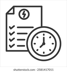 Off Peak Scheduling Icon Vector Illustration Outline