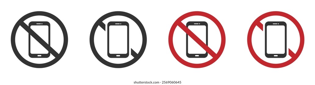 Off the phone sign. No phone allowed icon