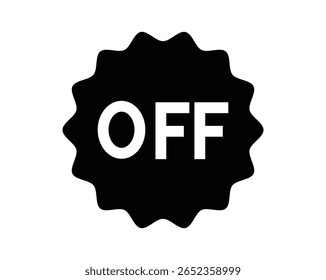 OFF Promotional Black Badge Graphic for Sales and Discount Badge, Vector EPS File.