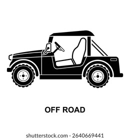 Off road 4wd car icon isolated on white background vector illustration.