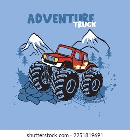 off road adventure car printable illustration