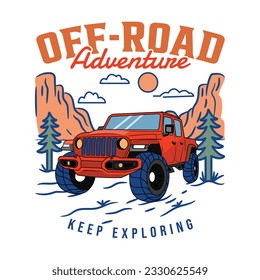 Diseño de camisetas para ilustraciones de aventuras en carretera