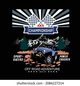 off road adventure slogan tee graphic typography for print t shirt illustration vector art vintage