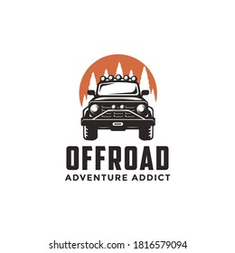 Off road adventure Suv car logo icon vector template on white background