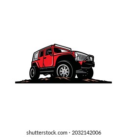 off road adventure SUV isolated vector