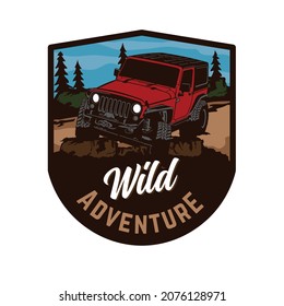 Off road adventure vehicle logo design, perfect for off road adventure club t shirt design